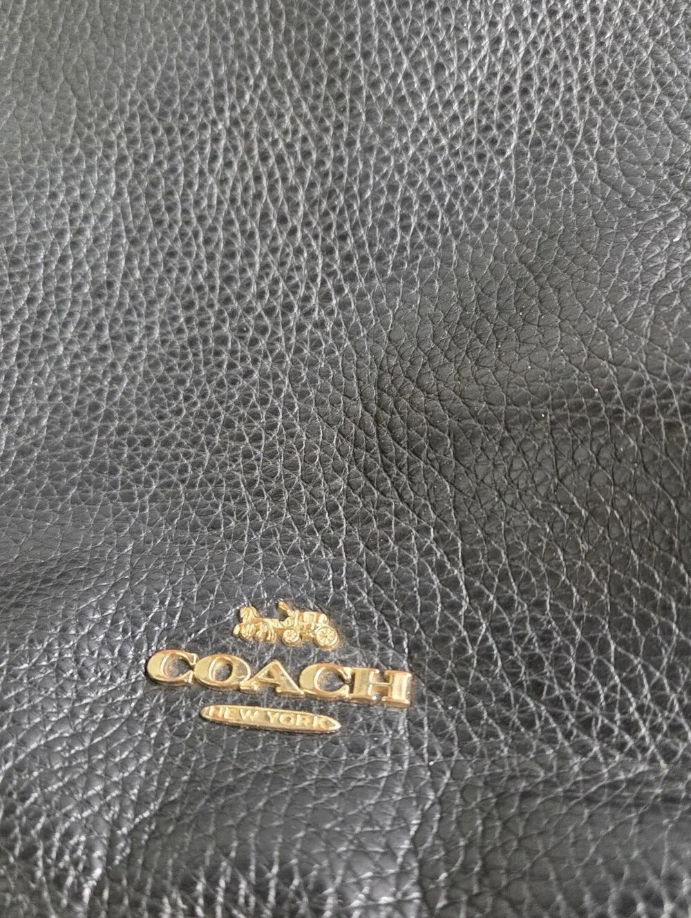 Coach Elle Hobo Purse Black Pebbled Leather Chain F31399 Shoulder Bag
